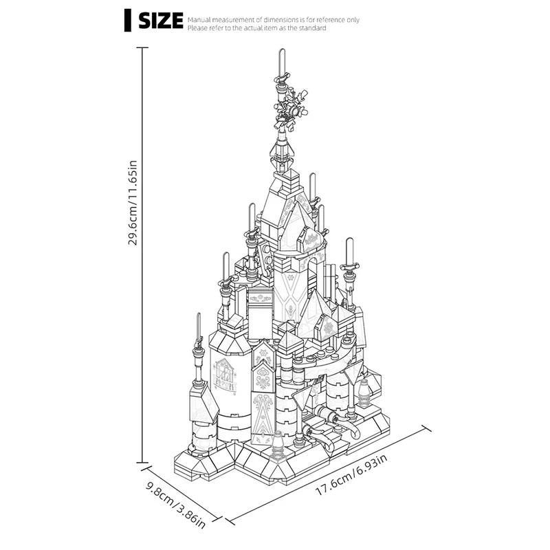 579PCS Aurora Winter Night Castle City Streetview Series Fantasy Construction Model Bricks DIY Assemble Toy for Blocks Fan