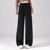 Women's High-Waisted Wide-Leg Slimming Cotton Sweatpants - Soft, Skin-Friendly, and Comfortable Casual Wear for Spring and Autumn