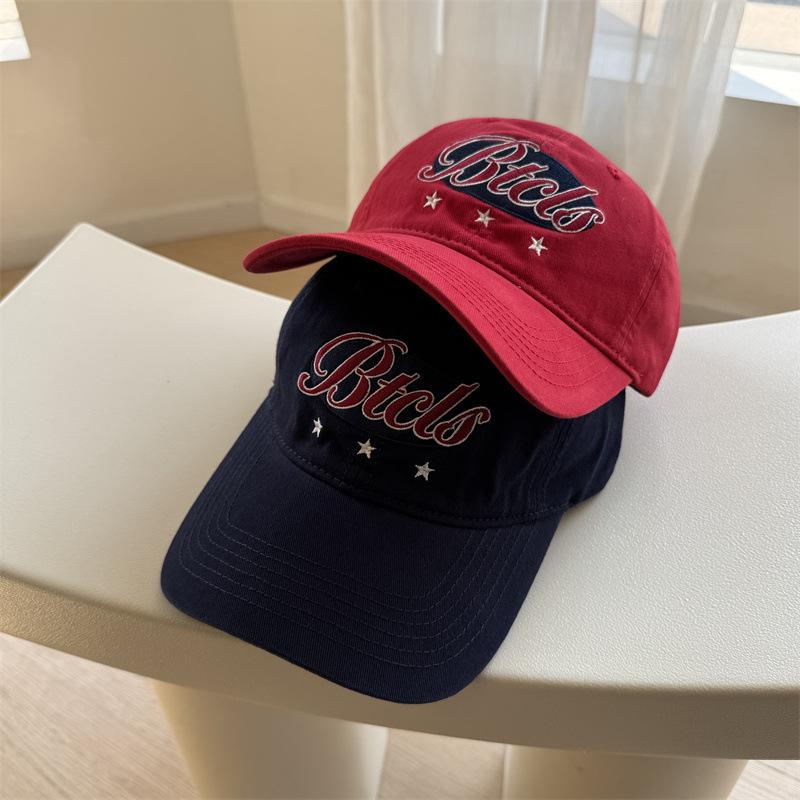 Tide brand letter embroidery soft top baseball cap men's and women's spring and summer versatile sunshade cap shows small face
