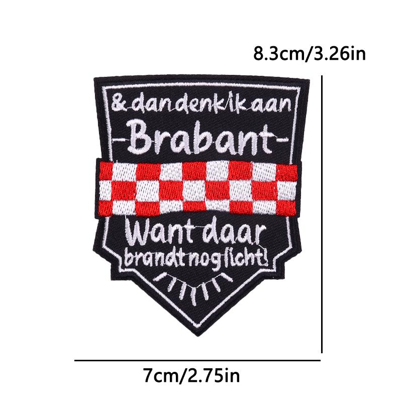 5pcs /Set Netherland Carnival Patch Iron On Patches For Clothing Uniform Brabant Emblem Full Embroidered Patch Sew Applique 