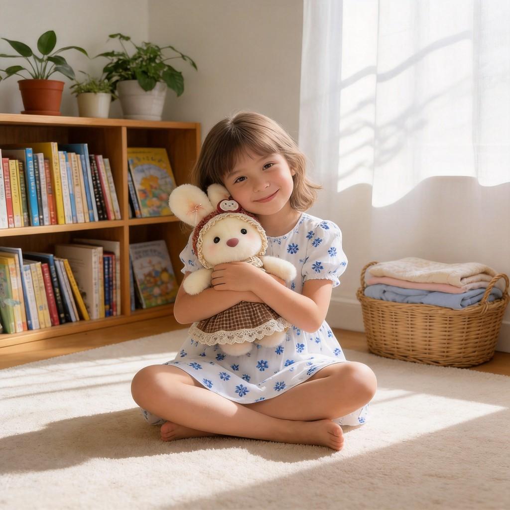 Cute Garden Plush Bunny Doll With Pp Cotton Filling For Kids And Collectors