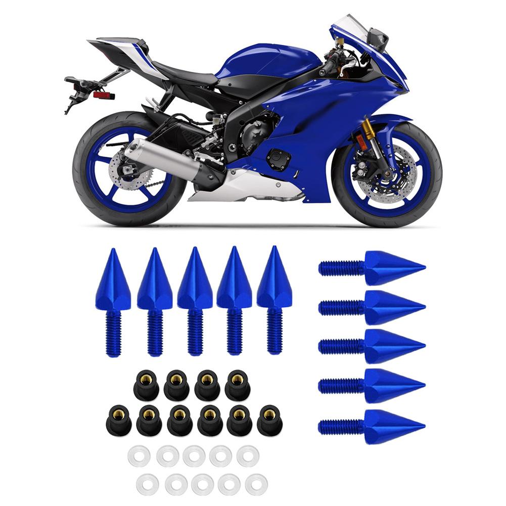 Windshield Wind Screen Spike Bolts M5 Screws Nuts Motorcycle Modification AccessoriesBlue