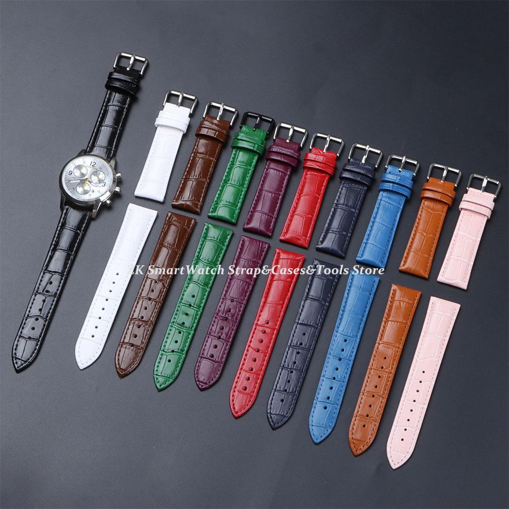 Calfskin Leather Watch Strap Slub Pattern 12/14/16/18/20/22mm Universal Watchband for Men Women Business Bands Watch Accessories