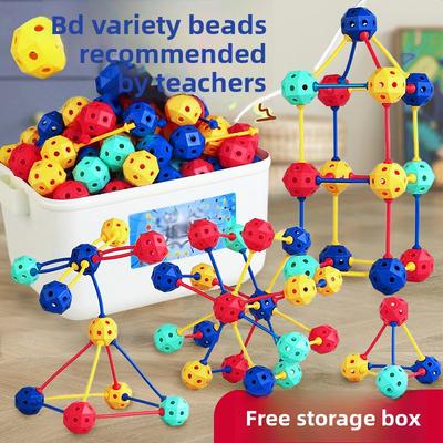 Variety 3D Bead Insertion Building Block Children's Assembly Geometric DIY Manual Assembly Large Particle Building Block Educational Toy