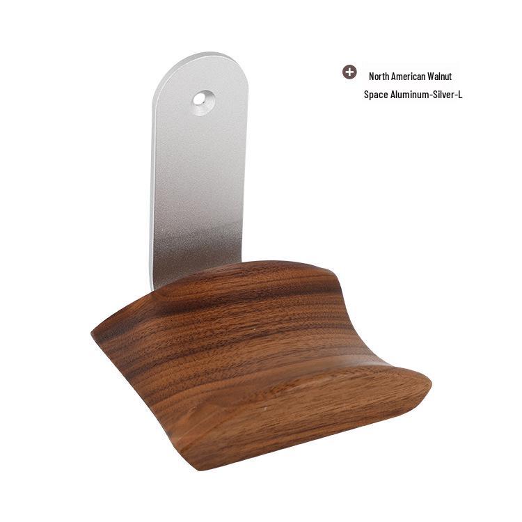 Solid Black Walnut Over-Ear Headphone Stand - Simple Wooden Display Hanger
