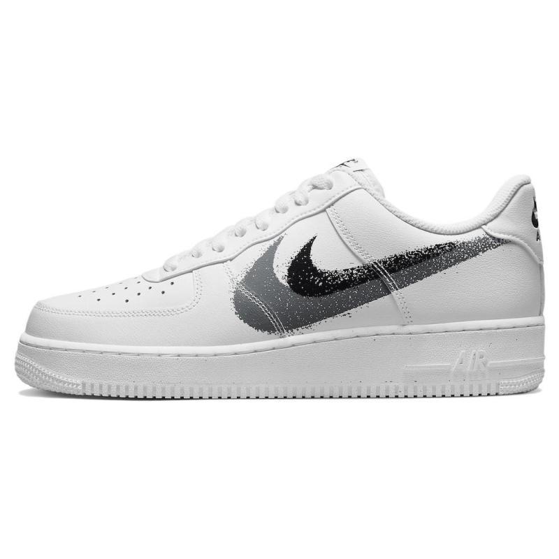 Nike Air Force 1 Low '07 Spray Paint Swoosh White Black Grey Sneakers FD0660-100