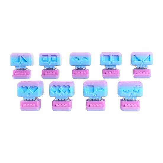 9 Pcs Skull Fidget Clicker Toy 3D-Printed Skull Stress Relief Toy Gradient Color Keyboard Clicker Fidget Button for Office Workers Anxiety Relief