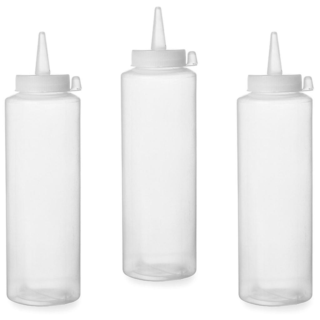 Dispenser bottle for cold sauces, set of 3, transparent, 07L, HENDI 557952