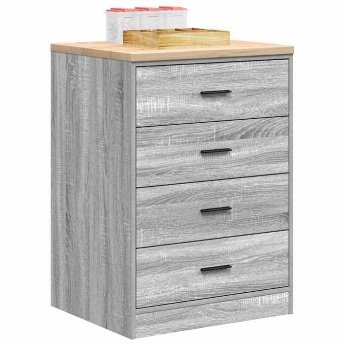 VidaXL Garage Storage Cabinet Sonoma Grey 60x51x85 Cm Pine Wood, Cabinet, Tool Cabinet, Low Cabinet, Cabinet of 860603