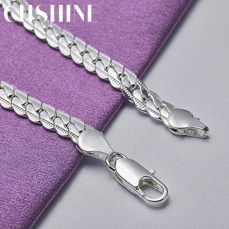 CHSHINE 925 Sterling Silver Men 5mm Side Chain Bracelet Fashion Charm Wedding For Women Jewelry