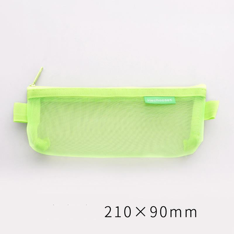 Simple Transparent Mesh Pencil Case Storage Student Pencil Bag Large Capacity Pouches Stationery
