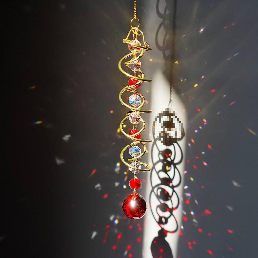 Sun Catcher Wind Chime Rainbow Manufacturing Crystal Pendant Gaze Ball Spiral Tail Wind Rotating Stabilizer Suspension