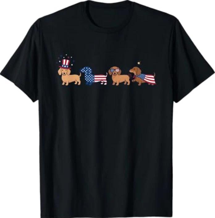 Weiner Dog 4th Of July Patriotic Dachshund Cute Usa Tshirt S