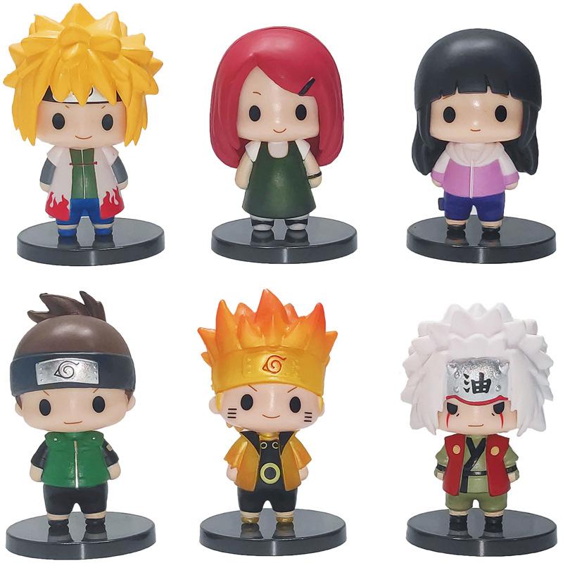 

6pcs/set 12cm Anime Naruto Shippuden Hinata Sasuke Itachi Kakashi Gaara anime figure Q Version PVC Figures Toys Dolls Kid Beautiful Gift no box