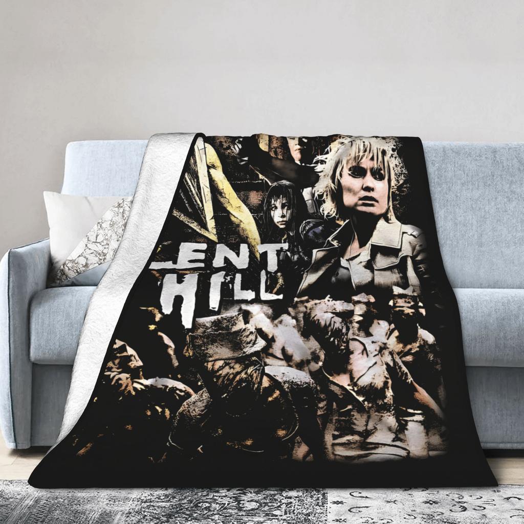 Warm Soft BlanketBoy Girl Travel Silent Hill Throw Blanket Horror Flannel Bedspread For Couch Bed Street Trend Sofa Bed Cover