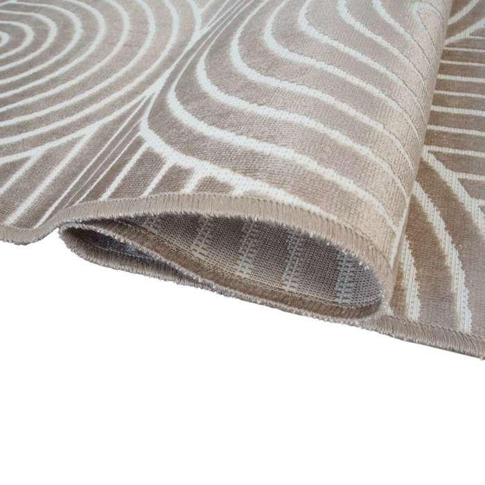 Tapis salon à relief moderne beige sable 190x240