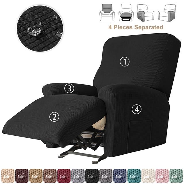 1 /3 Seater Water Repellent Polar Fleece Recliner Sofa Cover Elastic Relax Armchair Cover Stretch Lazy Boy Reclining Chair Cover