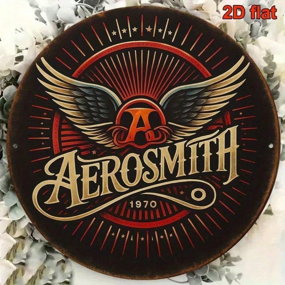 Segno Metallica Retrò Aerosmith 8x8 Pollici Vintage Logo Band Poster in Latta Arte Murale per la Casa Decorazione Bar Pub