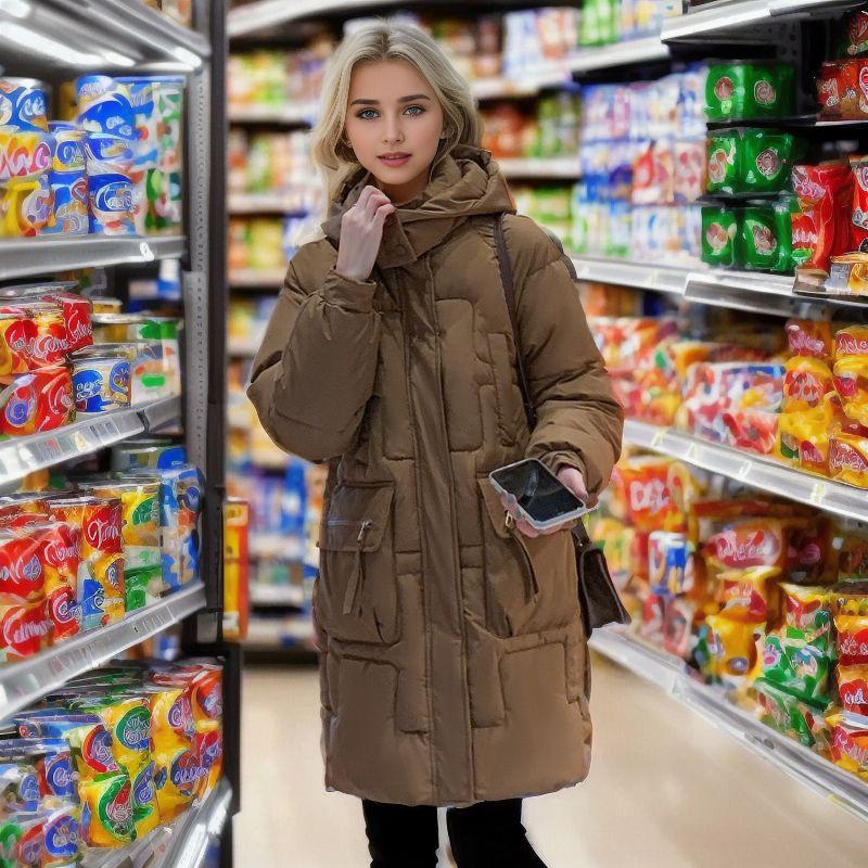 medium and long cotton-padded clothes, enlarged and thickened -padded jackets, loose bread clothes, winter knee-thick cotton-padded clothes