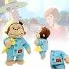 30Cm Funny Monkey Plush Toy Wearing Blue Striped Clothes Holding Banana Perfect For Cuddling And Kids Room Decoration