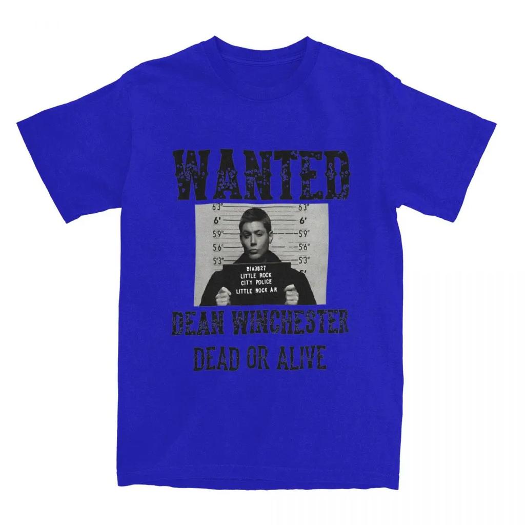 Dean Winchester Wanted Sign T Shirts Cotton Tops Summer Vintage Short-Sleeve T Shirt O Neck Fashion Loose Tshirt