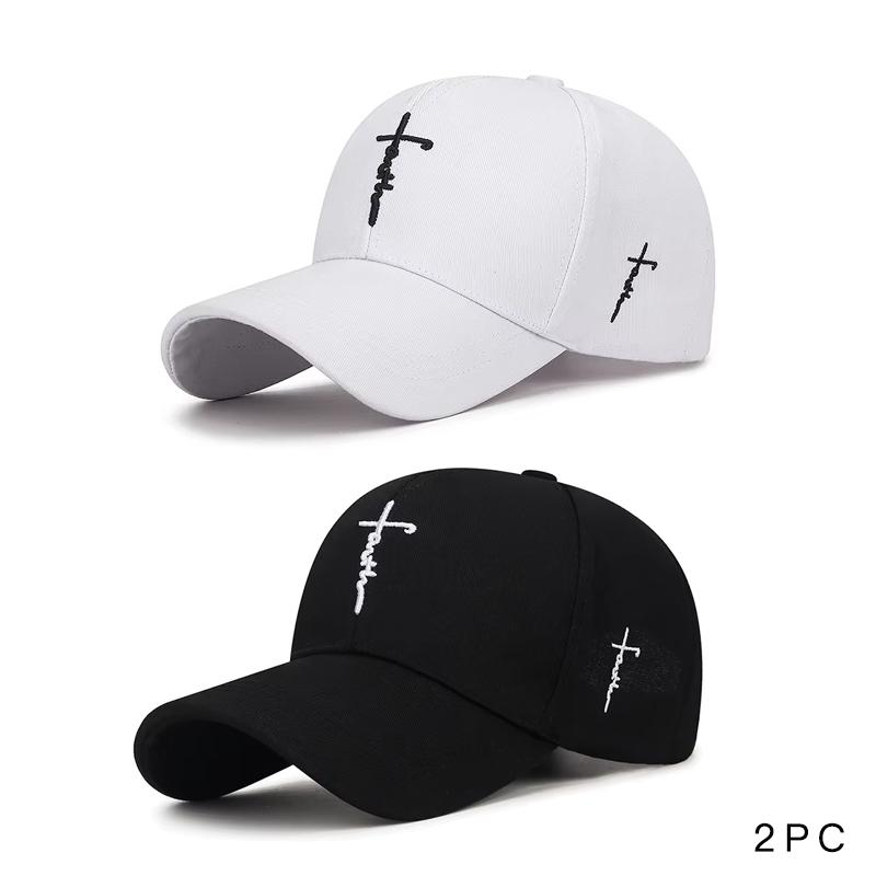 Embroidery English Cross Casual Baseball Cap Men's Women's Youth Adjustable Hat