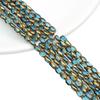Oval Faceted Gold-Edged Glass Crystal Rice Beads for Jewelry Making