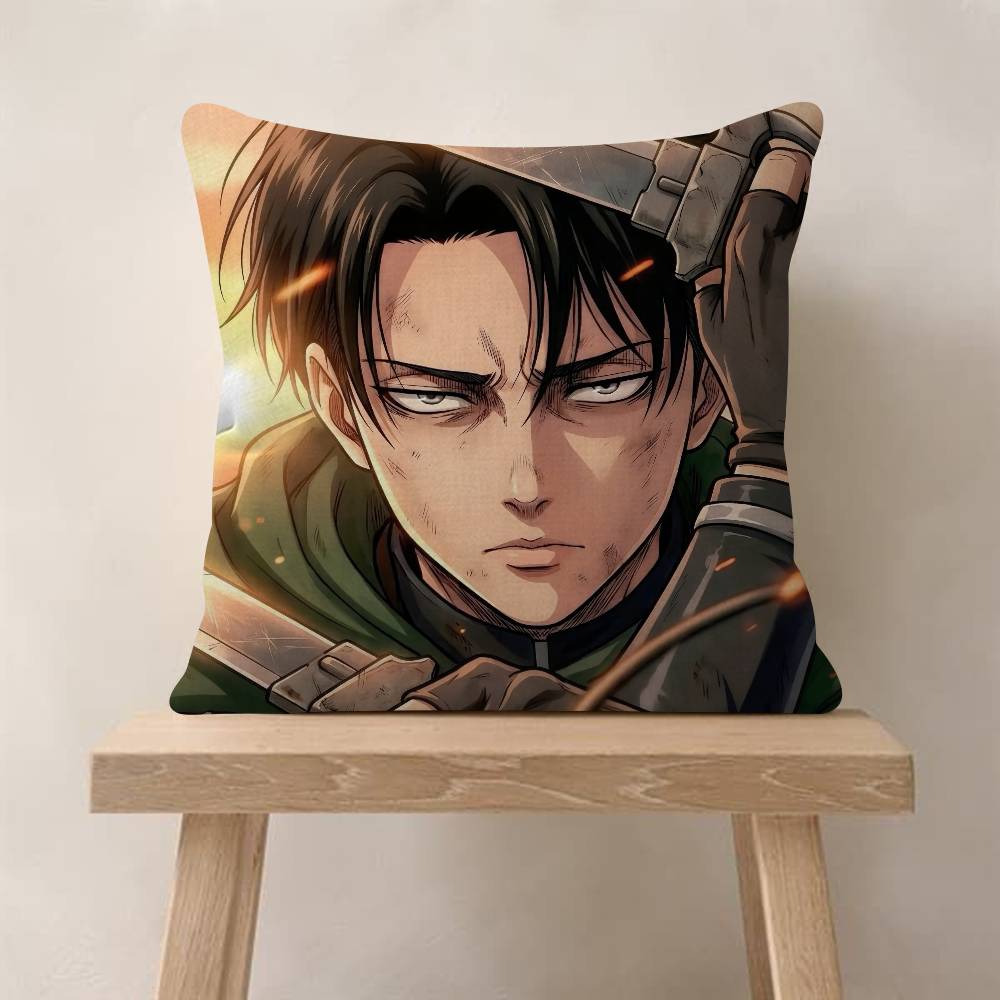 Anime Attack On Titan Levi Ackerman Pillow Cushion Cover Pillowcase Living Room Sofa Home Decor