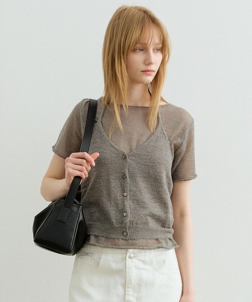 ARTID Mohair Halter Layered Knit Set_Grey