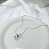 Colorful Oil Drop Zircon Heart Necklace Party Jewelry for Women Couples Collarbone Clavicle Chain Sweet Pendant Chokers