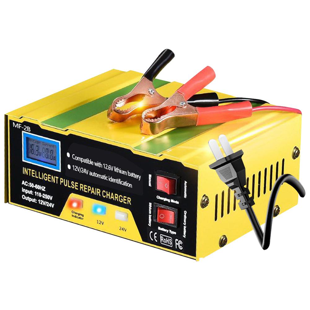 12V/24V Plně automatická nabíječka autobaterií LCD displej Inteligentní pulzní oprava Nabíječka baterií 180W Nabíječka pro nákladní automobily a motocykly