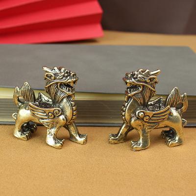 Messing eenhoorn ornament kantoor theeset thee huisdier massief vliegende eenhoorn puur koper metaal ambachtelijk ornament klein cadeau