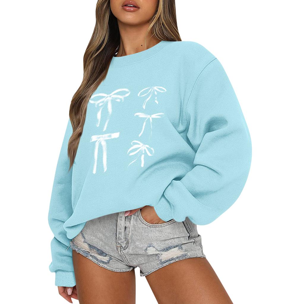 Women  Tops Women's Long Sleeve Sweatshirt Casual Crewneck Loose Fit Pollover Fleece Tops
