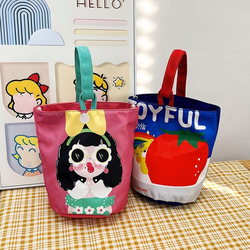 Cat Cartoon Canvas Bucket Bag Cartoon Girl Canvas Cat Shoulder Bag  Female/Children