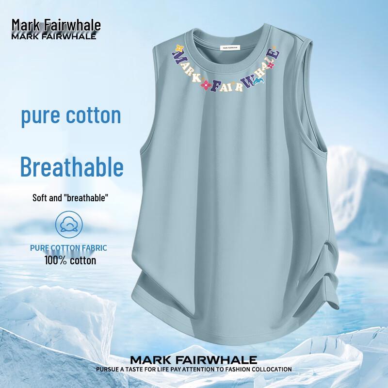 

Mark Fairwhale Men s Shark Print Cotton Tank Top