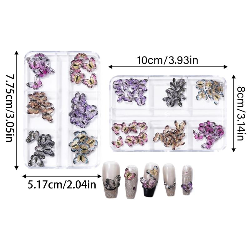 1Set 3D Butterfly Nails Charm Nails Rhinestones DecorationCrafts Nails Supplies Nails Art Suitable for Nails Enthusiasts