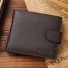 Retro PU Leather Men's Wallet with Zipper & Buckle Card Holder and Coin Purse
