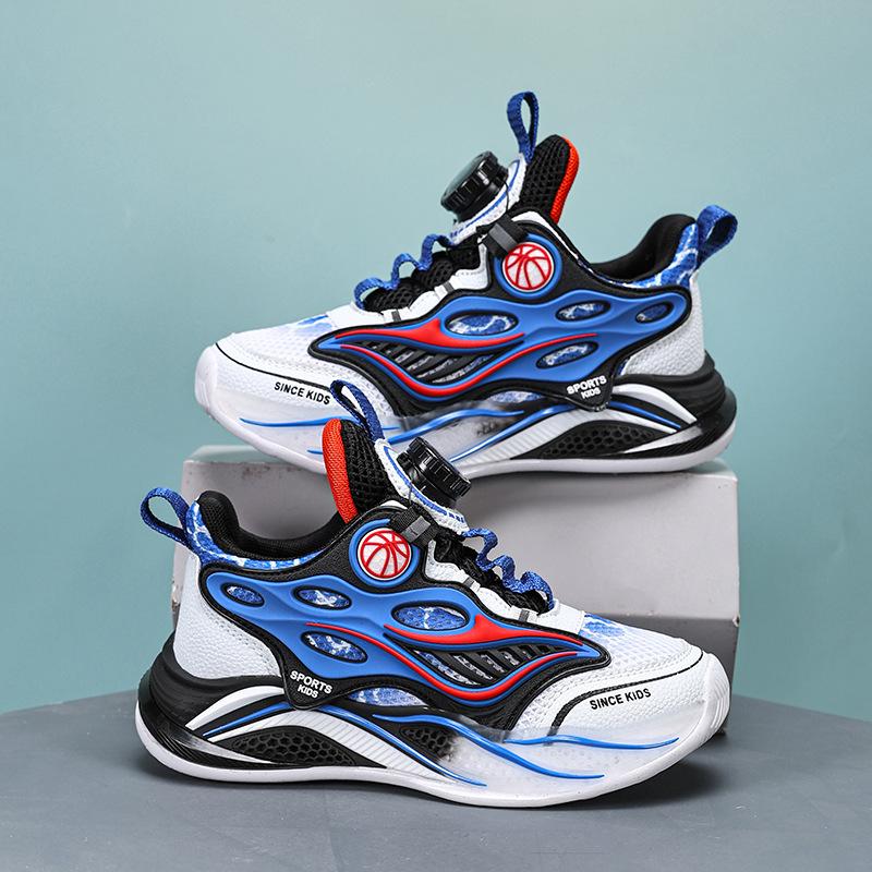 Boys' Sports Shoes 2025 Spring and Autumn New Mesh Breathable Children's Casual Shoes Boys Lightweight Children's Basketball Shoes