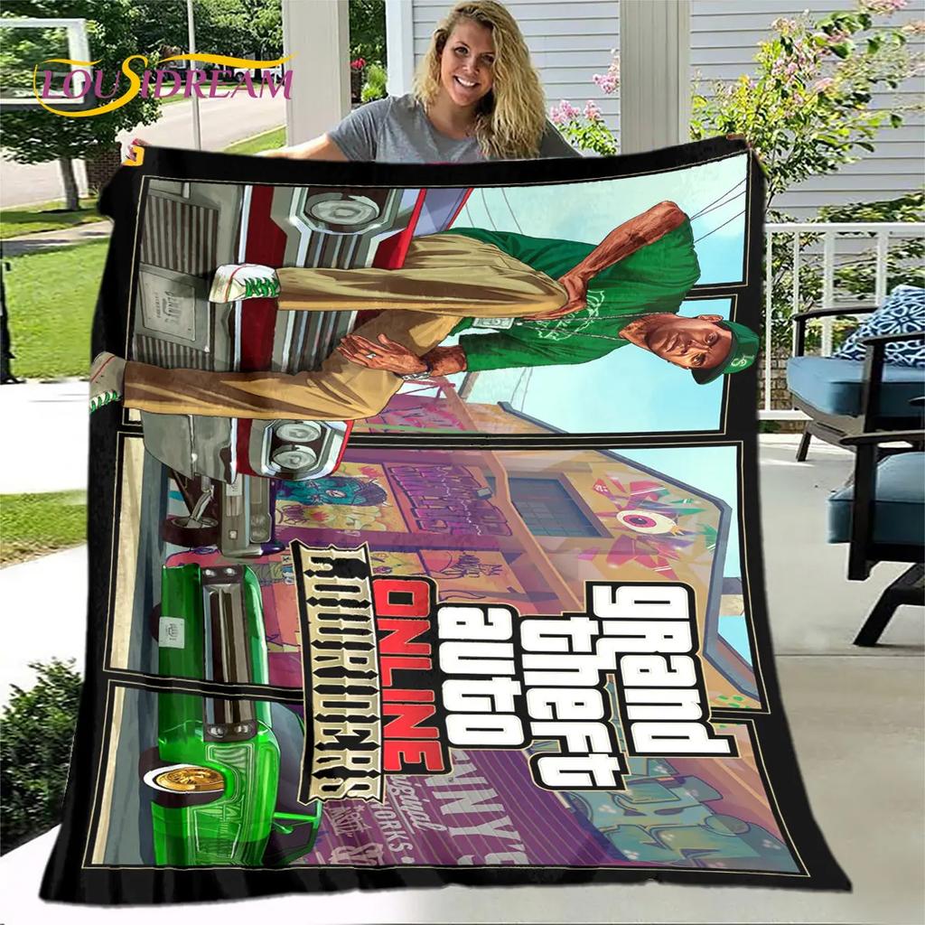 Grand Theft Auto GTA Game Gamer Soft Plush Blanket,Flannel Blanket Throw Blanket for Living Room Bedroom Bed Sofa Picnic Cover