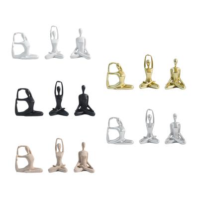3Pcs Yoga Women Statue Yoga Figures Modern Creative Yoga Figurine Sculpture for Yoga Studio Desk Indoor Dining Room Decoration