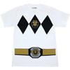 Power Rangers White Ranger with Belt Costume 100% Cotton T-shirt Mens Tees Top