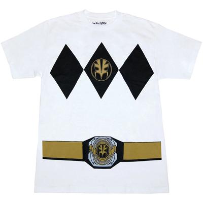 Power Rangers White Ranger with Belt Costume 100% Cotton T-shirt Mens Tees Top