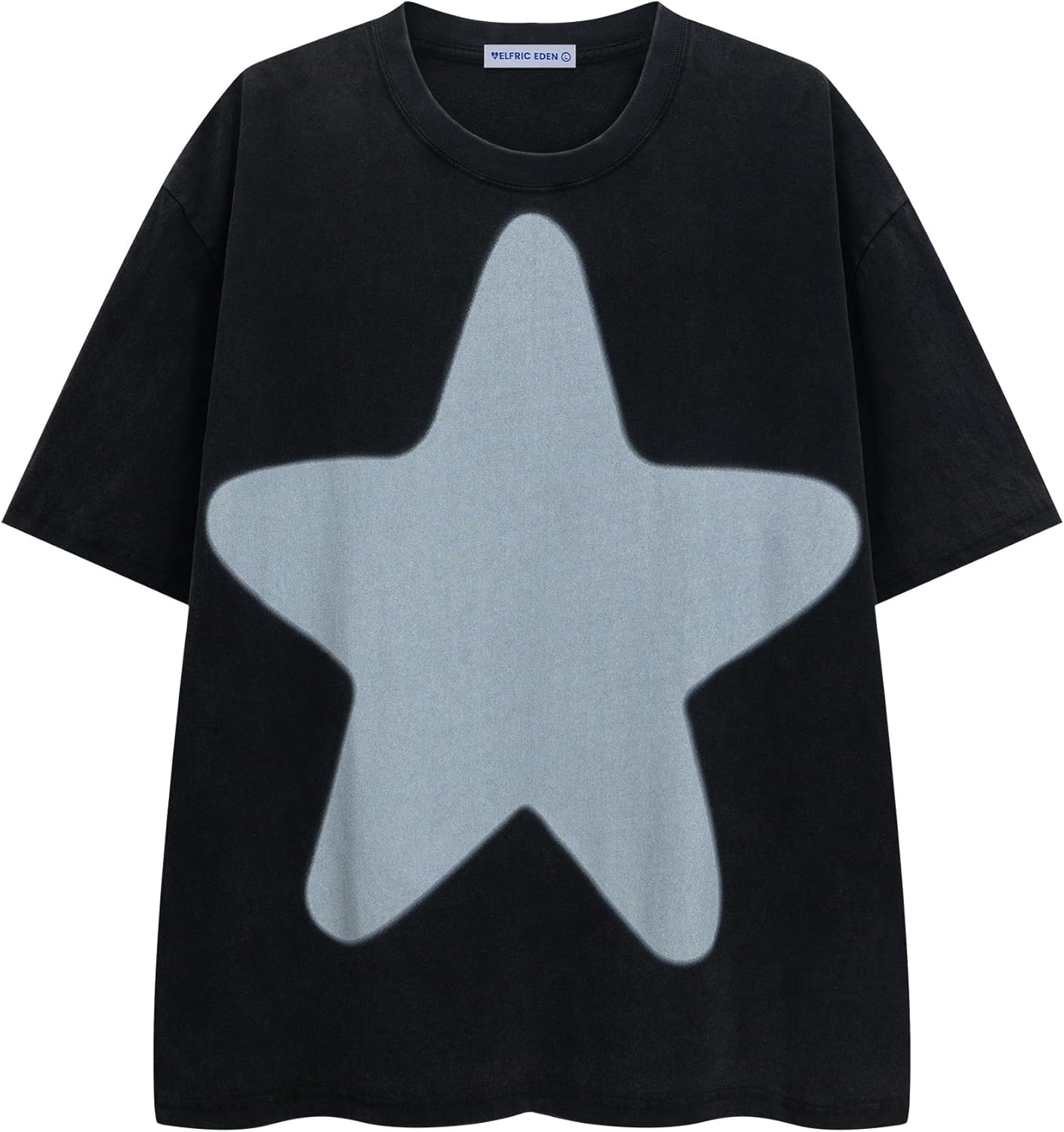 Aelfric Eden Oversized Star Graphic Tees Men Vintage Washed Heavyweight Cotton Trendy Streetwear T Shirts Unisex Unisex T-Shirt M