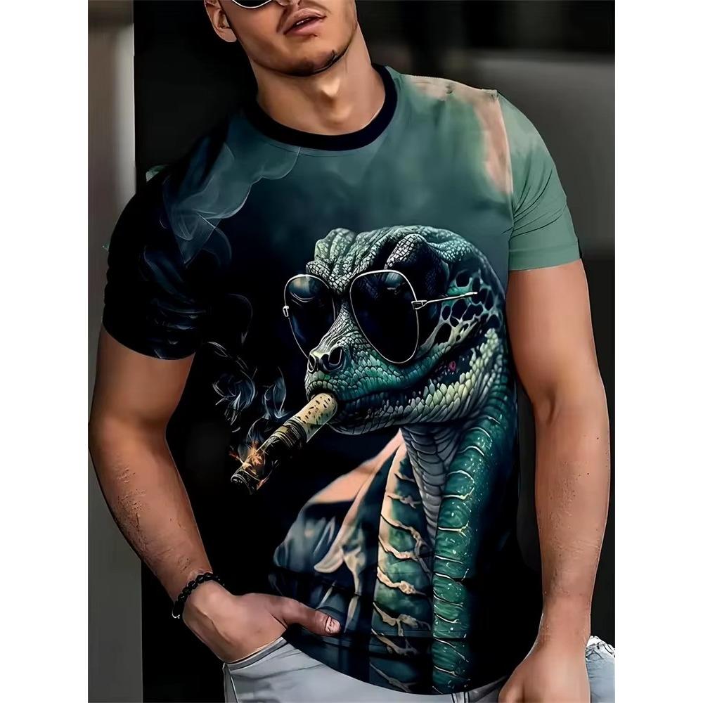 Men's casual sports 3D printed pattern T-shirt