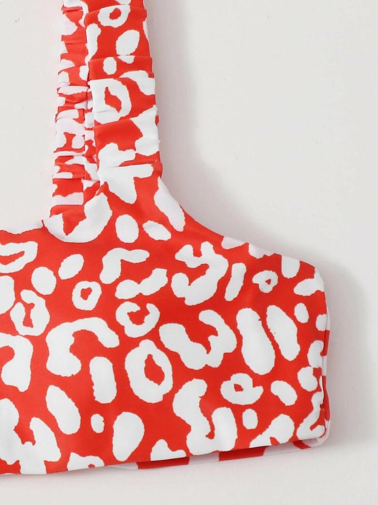 Bikini baddräkt i europeisk och amerikansk stil med hög midja och flerfärgat tryck