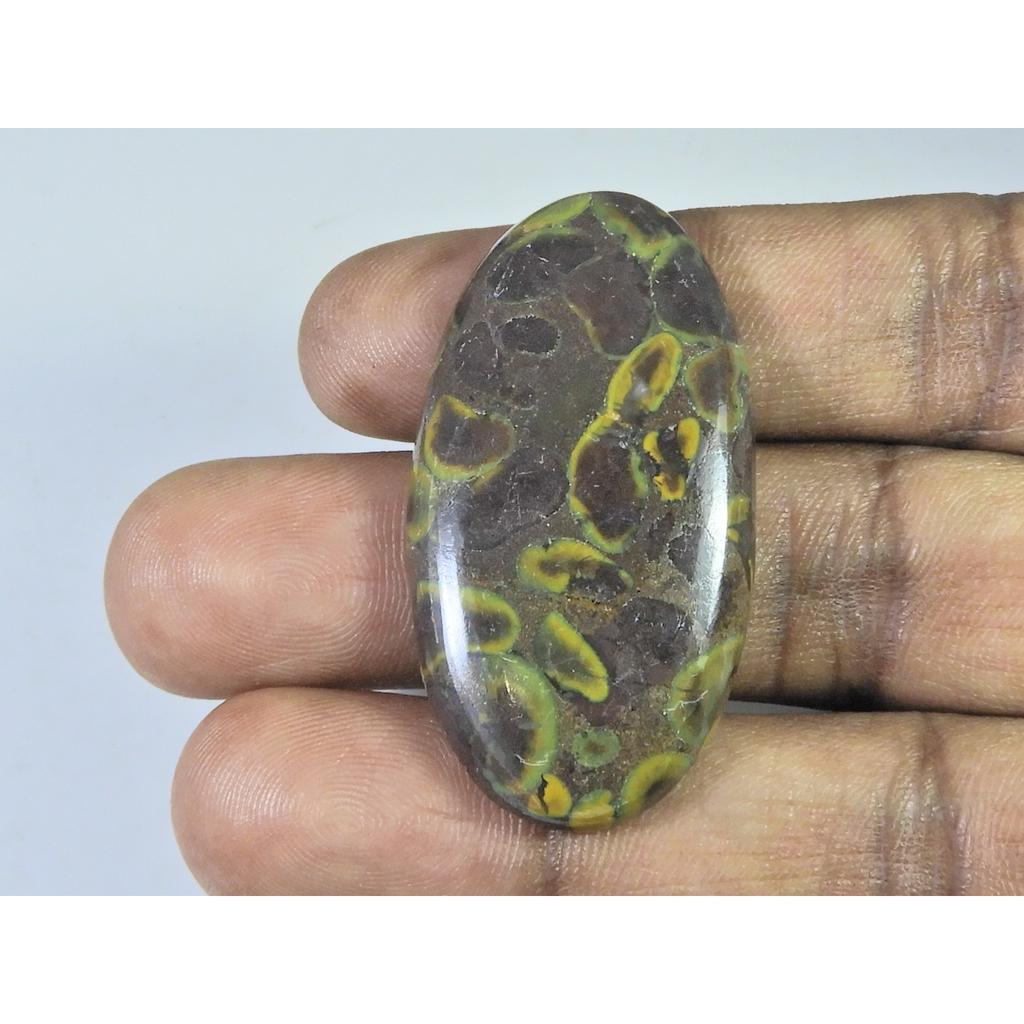 24X45X06MM Natural Fruit Jasper Oval Cabochon Loose Gemstone 62Cts. B-344