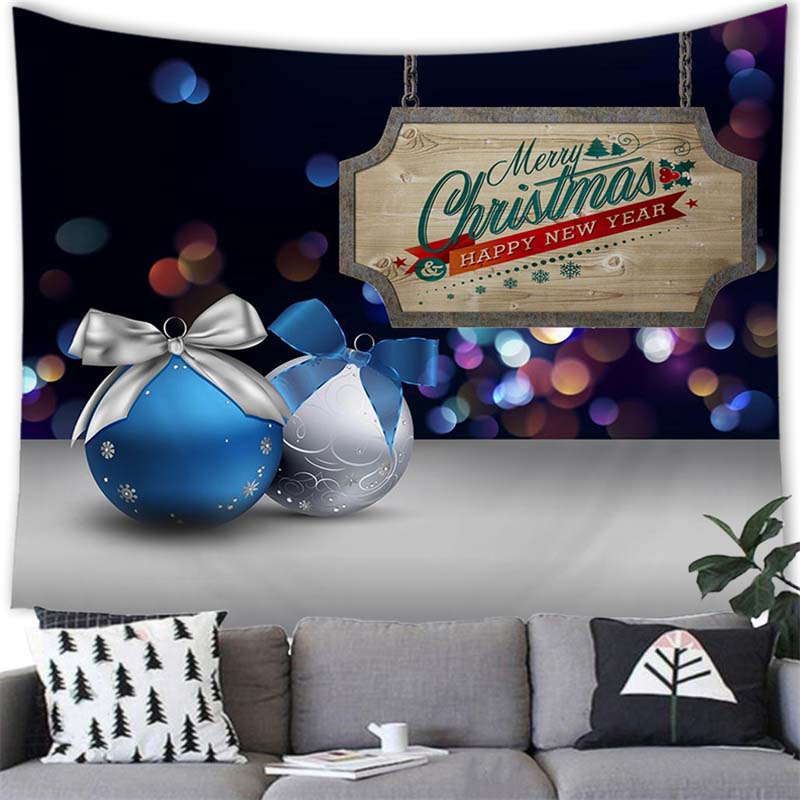 Merry Christmas Ball Print Tapestry Home Decoration Tapestry Living Room Room Wall Decoration Background