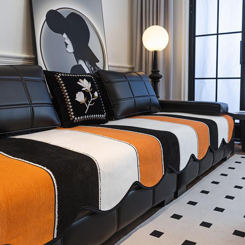 Special-Shaped Sofa Cushion, High-Grade Non-Slip Seat Cushion, Universal In All Seasons, Chenier Straight Row Anti-Cat Scratch Sofa Cover Cover Cloth