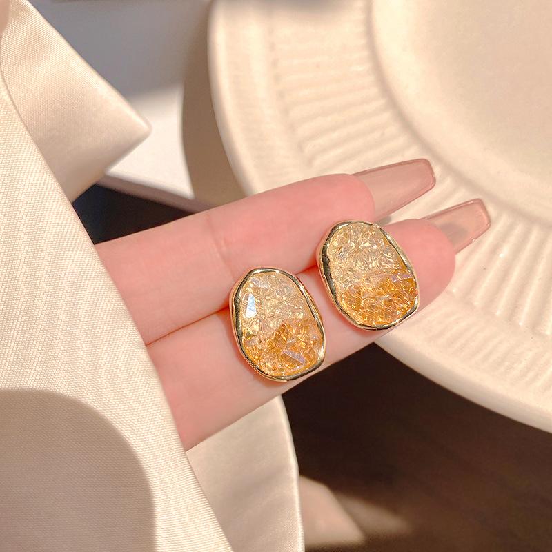 Lesklé gradientní křišťálové náušnice pro ženy Okouzlující sladké náušnice s nepravidelnými puzetami v barvě bonbónů Vílí módní náušnice kapky na párty Zirkon