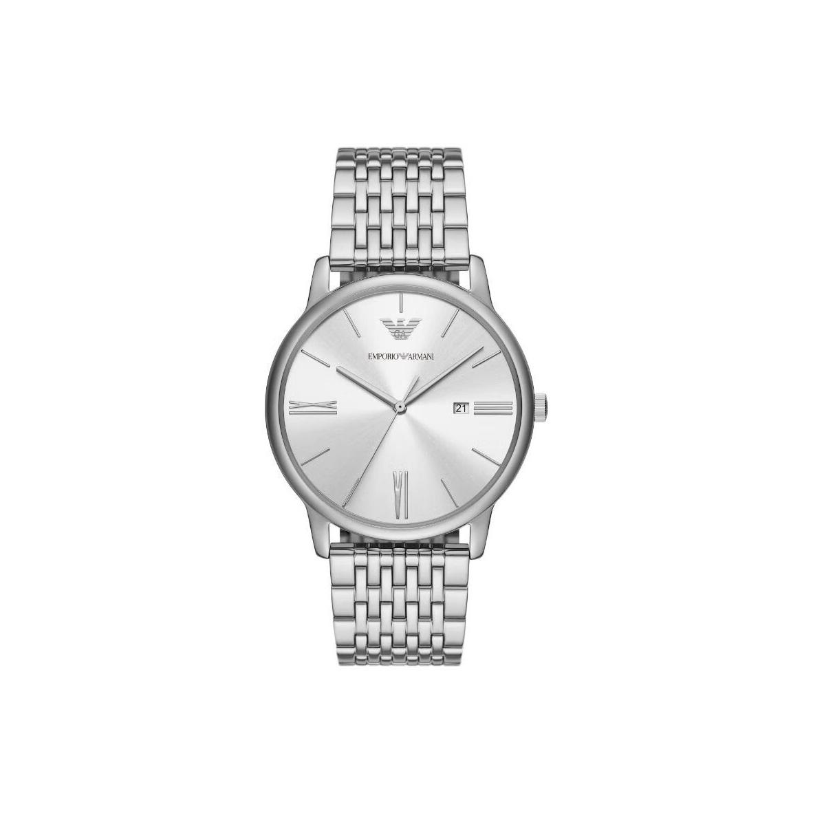 Emporio Armani Three-Hand Date Stainless Steel Watch AR11599-CLG Silver Dial
